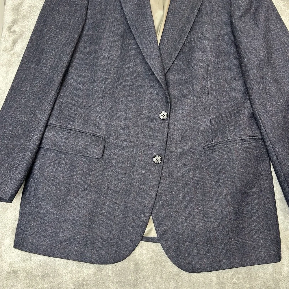100% Pure Wool USA Made Blazer Suit Jacket Coat Alan Michaels Sz 44-52 Navy Blue